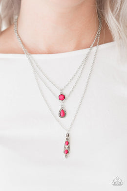 Paparazzi Tahitian Princess - Pink Beads - Multi Layered Necklace & Earrings - $5 Jewelry With Ashley Swint