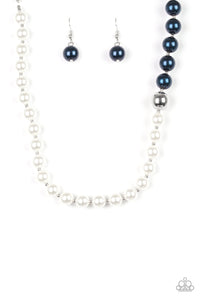 Paparazzi 5th Avenue A-Lister - Blue - White Pearls - Necklace & Earrings - $5 Jewelry with Ashley Swint