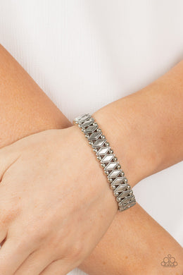 PRE-ORDER - Paparazzi Abstract Advisory - Silver - Bracelet - $5 Jewelry with Ashley Swint