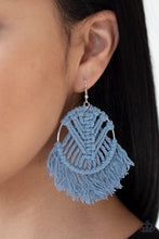 Load image into Gallery viewer, Paparazzi All About MACRAME - Blue - Silver Hoop Earrings - $5 Jewelry with Ashley Swint