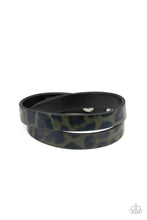 Load image into Gallery viewer, Paparazzi All GRRirl - Green - and Black Cheetah Print - Black Leather - Double Wrap Bracelet - $5 Jewelry with Ashley Swint