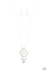 Paparazzi Artisan Edge - Silver - Hammered Chevron - Necklace & Earrings - $5 Jewelry with Ashley Swint