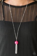 Load image into Gallery viewer, Paparazzi Belle of the BALLROOM - Pink Pearly Granita Bead - Hammered Fitting - Tassel Necklace - $5 Jewelry with Ashley Swint
