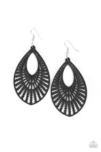 Load image into Gallery viewer, Paparazzi Bermuda Breeze - Black - Wooden Frame - Earrings - $5 Jewelry with Ashley Swint