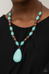 Paparazzi Blazing Saddles - Copper - Necklace & Earrings - $5 Jewelry with Ashley Swint