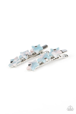 Paparazzi Brightest Star In The Sky - Blue - Trio of Stars - Pair of Hair Clips - $5 Jewelry with Ashley Swint