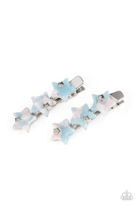 Paparazzi Brightest Star In The Sky - Blue - Trio of Stars - Pair of Hair Clips - $5 Jewelry with Ashley Swint