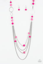 Load image into Gallery viewer, Paparazzi Bubbly Bright - Pink Beads - Silver Hoops - Necklace &amp; Earrings - $5 Jewelry with Ashley Swint