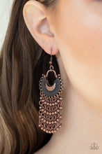 Load image into Gallery viewer, Paparazzi Catching Dreams - Copper - Textured Half Moon - Earrings - $5 Jewelry with Ashley Swint