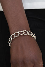Load image into Gallery viewer, Paparazzi CHAINge of Scene - Silver - Thick Links - Bangle Bracelet - $5 Jewelry With Ashley Swint