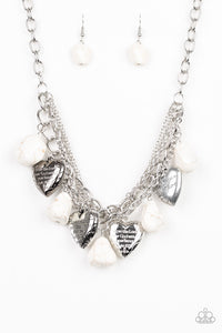 Paparazzi Change Of Heart - White - "With All My Heart" Luke 10:27 - Necklace & Earrings - $5 Jewelry With Ashley Swint
