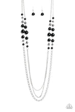 Load image into Gallery viewer, Paparazzi Charmingly Colorful - Black Beads - Multi Layered Silver Chains - Necklace &amp; Earrings - $5 Jewelry With Ashley Swint