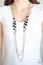 Load image into Gallery viewer, Paparazzi Charmingly Colorful - Black Beads - Multi Layered Silver Chains - Necklace &amp; Earrings - $5 Jewelry With Ashley Swint