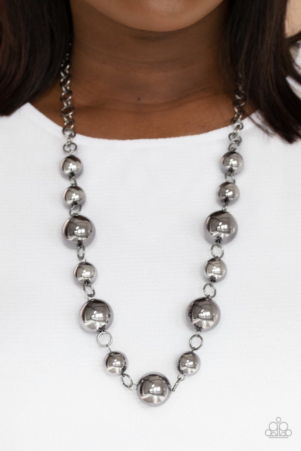 PRE-ORDER - Paparazzi Commanding Composure - Black - Necklace & Earrings - $5 Jewelry with Ashley Swint