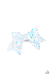 Paparazzi Confetti Princess - White - Sequins - Glittery Leather - Hair Clip - $5 Jewelry with Ashley Swint