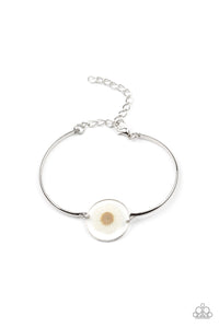 PRE-ORDER - Paparazzi Cottage Season - White Daisy Encased in Glass - Bracelet - $5 Jewelry with Ashley Swint