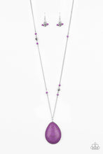 Load image into Gallery viewer, Paparazzi Desert Meadow - Purple Stone - Shimmery Silver Chain - Necklace &amp; Earrings - $5 Jewelry with Ashley Swint