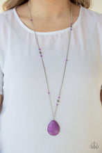 Load image into Gallery viewer, Paparazzi Desert Meadow - Purple Stone - Shimmery Silver Chain - Necklace &amp; Earrings - $5 Jewelry with Ashley Swint