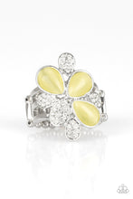 Load image into Gallery viewer, Paparazzi Diamond Daises - Yellow Moonstones - Silver Rhinestone Ring - $5 Jewelry With Ashley Swint
