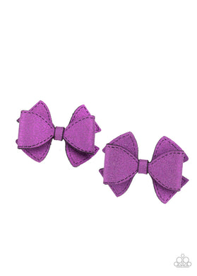 Paparazzi Dont BOW It - Purple Glitter - 2 Hair Bows / Clips - $5 Jewelry with Ashley Swint