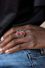 Load image into Gallery viewer, Paparazzi Eco Essence - Red - Fiery Stones - Studded Silver - Ring - $5 Jewelry with Ashley Swint