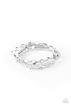 Load image into Gallery viewer, Paparazzi Fashionably Faceted - Silver - Stretchy Bracelet - $5 Jewelry with Ashley Swint