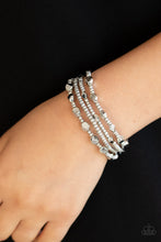 Load image into Gallery viewer, Paparazzi Fashionably Faceted - Silver - Stretchy Bracelet - $5 Jewelry with Ashley Swint