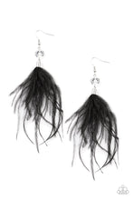 Load image into Gallery viewer, Paparazzi Feathered Flamboyance - Black - Feathers &amp; Rhinestones - Earrings - $5 Jewelry with Ashley Swint