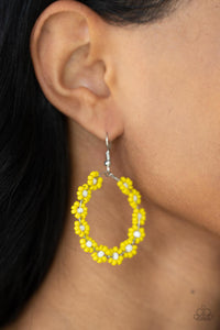 PRE-ORDER - Paparazzi Festively Flower Child - Yellow - Earrings - $5 Jewelry with Ashley Swint