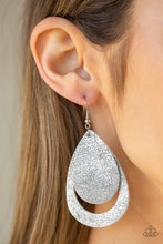 Load image into Gallery viewer, Paparazzi Fiery Firework - Silver LEATHER  - Teardrop Earrings - $5 Jewelry with Ashley Swint