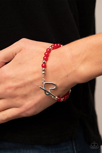 Paparazzi Following My Heart - Red - Bracelet - $5 Jewelry with Ashley Swint
