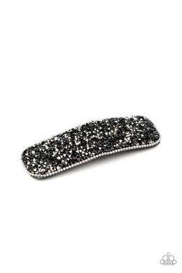 Paparazzi From HAIR On Out - Black - Hematite Rhinestones - Hair Clip - $5 Jewelry with Ashley Swint