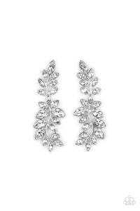 PRE-ORDER - Paparazzi Frond Fairytale - White - Earrings - $5 Jewelry with Ashley Swint