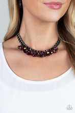 Load image into Gallery viewer, Paparazzi Galactic Knockout - Purple - OIL SPILL - Necklace &amp; Earrings - $5 Jewelry with Ashley Swint