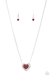 Paparazzi Game, Set, MATCHMAKER - Red - Heart Necklace & Earrings - $5 Jewelry with Ashley Swint