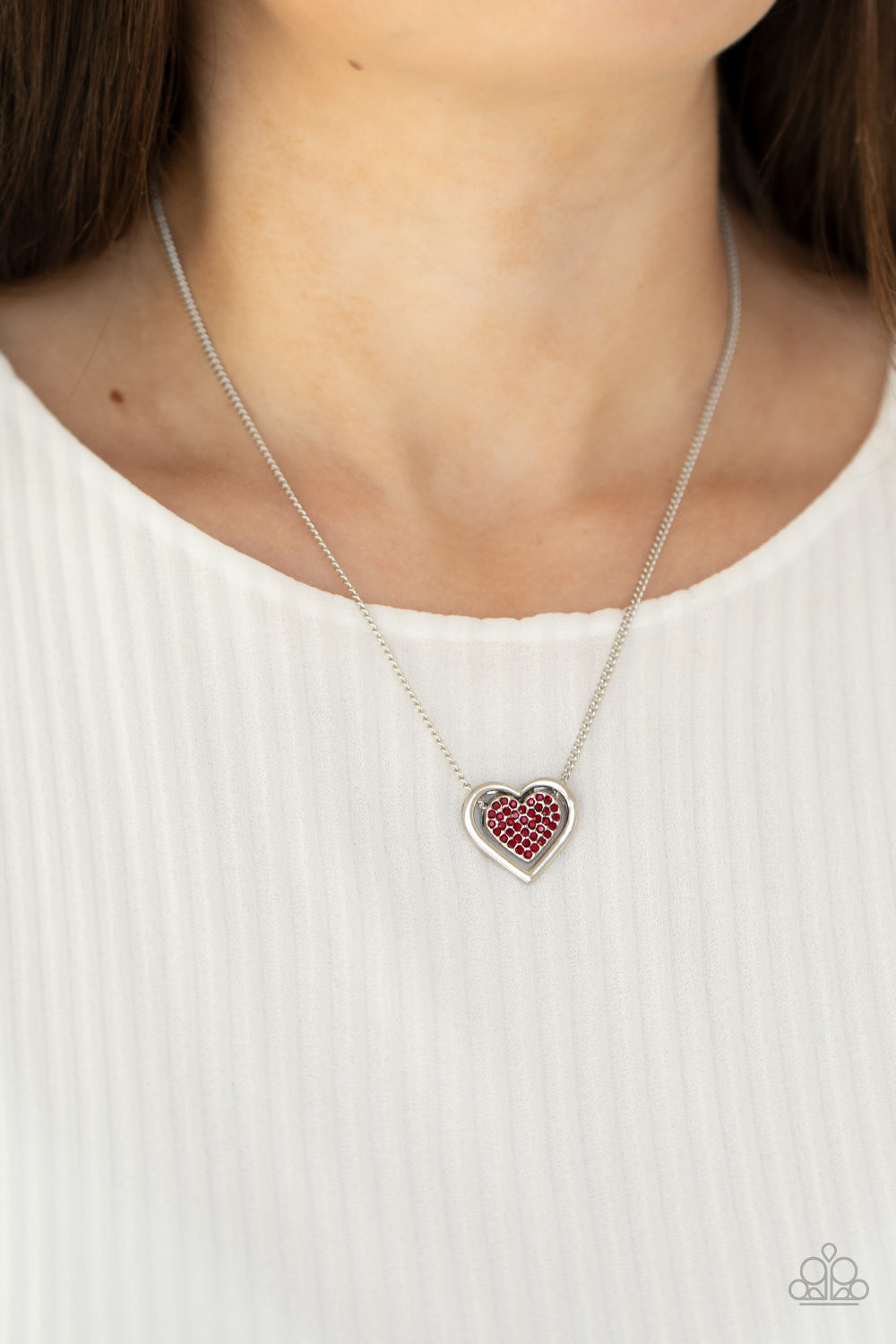 Paparazzi Game, Set, MATCHMAKER - Red - Heart Necklace & Earrings - $5 Jewelry with Ashley Swint