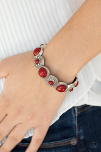 Paparazzi Garden Flair - Red - Stretchy Band Bracelet - $5 Jewelry with Ashley Swint