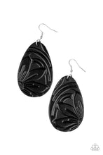 Load image into Gallery viewer, Paparazzi Garden Therapy - Black - Embossed Leather Earrings - $5 Jewelry with Ashley Swint