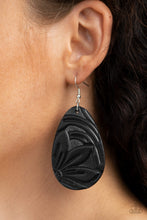 Load image into Gallery viewer, Paparazzi Garden Therapy - Black - Embossed Leather Earrings - $5 Jewelry with Ashley Swint