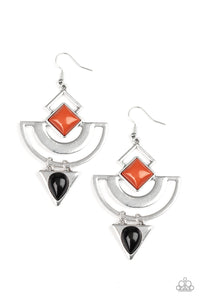 Paparazzi Geo Gypsy - Multi - Black & Sinnamon Stick - Teardrop Bead - Silver Earrings - $5 Jewelry with Ashley Swint