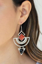 Load image into Gallery viewer, Paparazzi Geo Gypsy - Multi - Black &amp; Sinnamon Stick - Teardrop Bead - Silver Earrings - $5 Jewelry with Ashley Swint