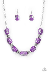 Paparazzi Girl Grit - Purple - Silver Beads - Necklace & Earrings - $5 Jewelry with Ashley Swint