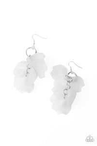 Paparazzi Glass Gardens - White - Acrylic Petals - Earrings - $5 Jewelry with Ashley Swint