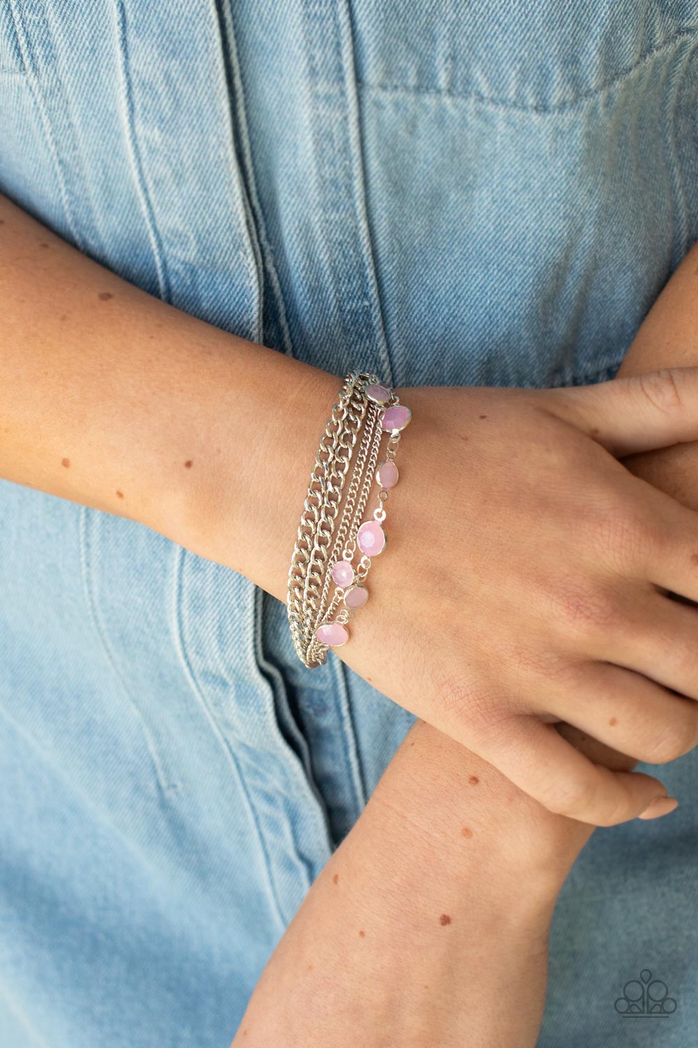 Paparazzi Glossy Goddess - Pink - Bracelet - $5 Jewelry with Ashley Swint