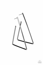 Load image into Gallery viewer, Paparazzi Go Ahead and TRI - Black - Gunmetal Edgy Geometric Look - Hoop Earrings - $5 Jewelry with Ashley Swint