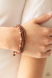 Paparazzi GRANDIOSE Slam - Copper Beads - Set of 3 Bracelets - $5 Jewelry with Ashley Swint
