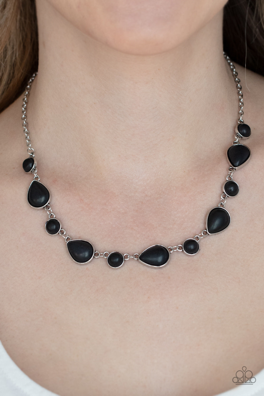 PRE-ORDER - Paparazzi Heavenly Teardrops - Black - Necklace & Earrings - $5 Jewelry with Ashley Swint