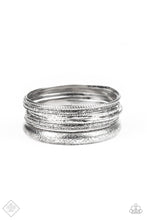 Load image into Gallery viewer, Paparazzi Hidden Groves Silver - Set of 7 Bracelets - Trend Blend Fashion Fix Exclusive June 2019 - $5 Jewelry With Ashley Swint