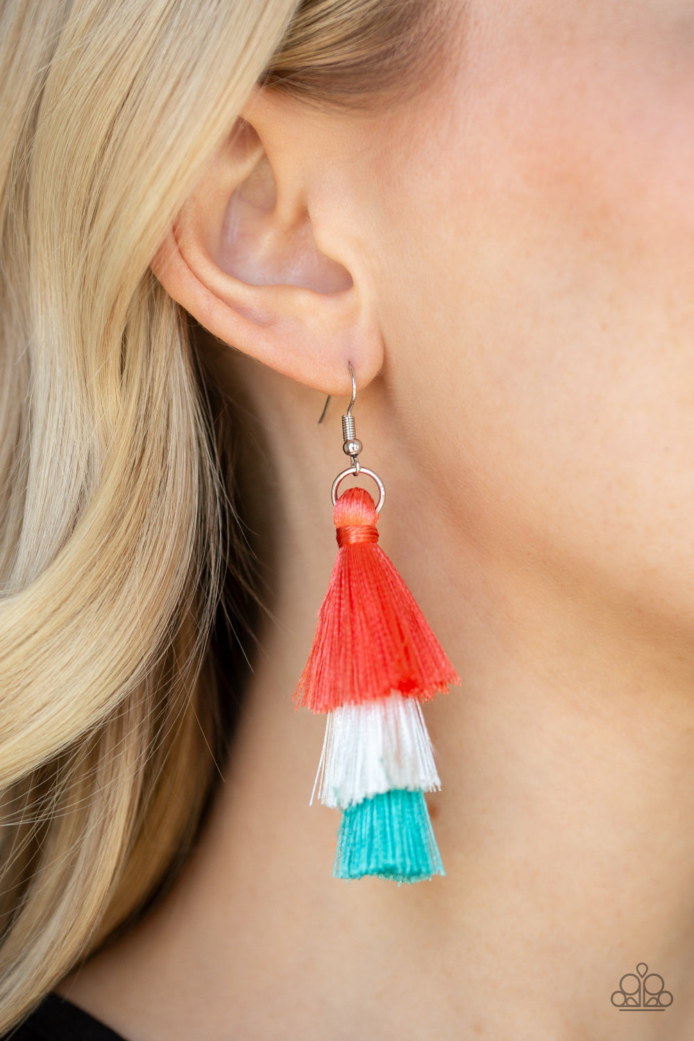 Blue tassel earrings paparazzi on sale
