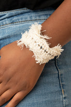 Load image into Gallery viewer, PRE-ORDER - Paparazzi Homespun Hardware - White Macramé Cuff Bracelet - $5 Jewelry with Ashley Swint